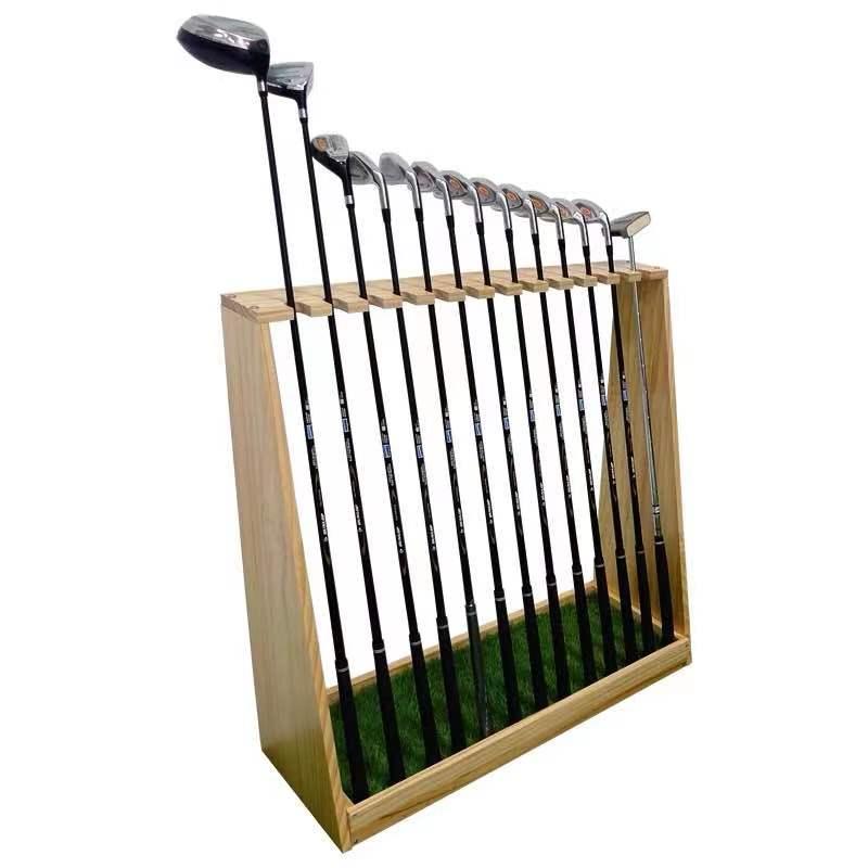 Support de club de golf en bois massif